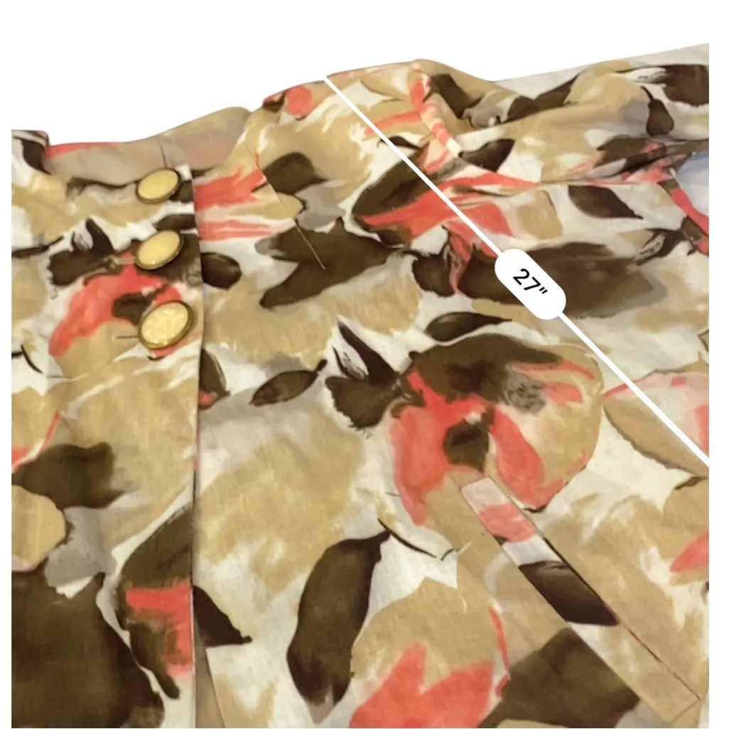 Maggie Barnes multicolor floral linen blend jacket 3/4 sleeves PLUS Size 1X - Image 8