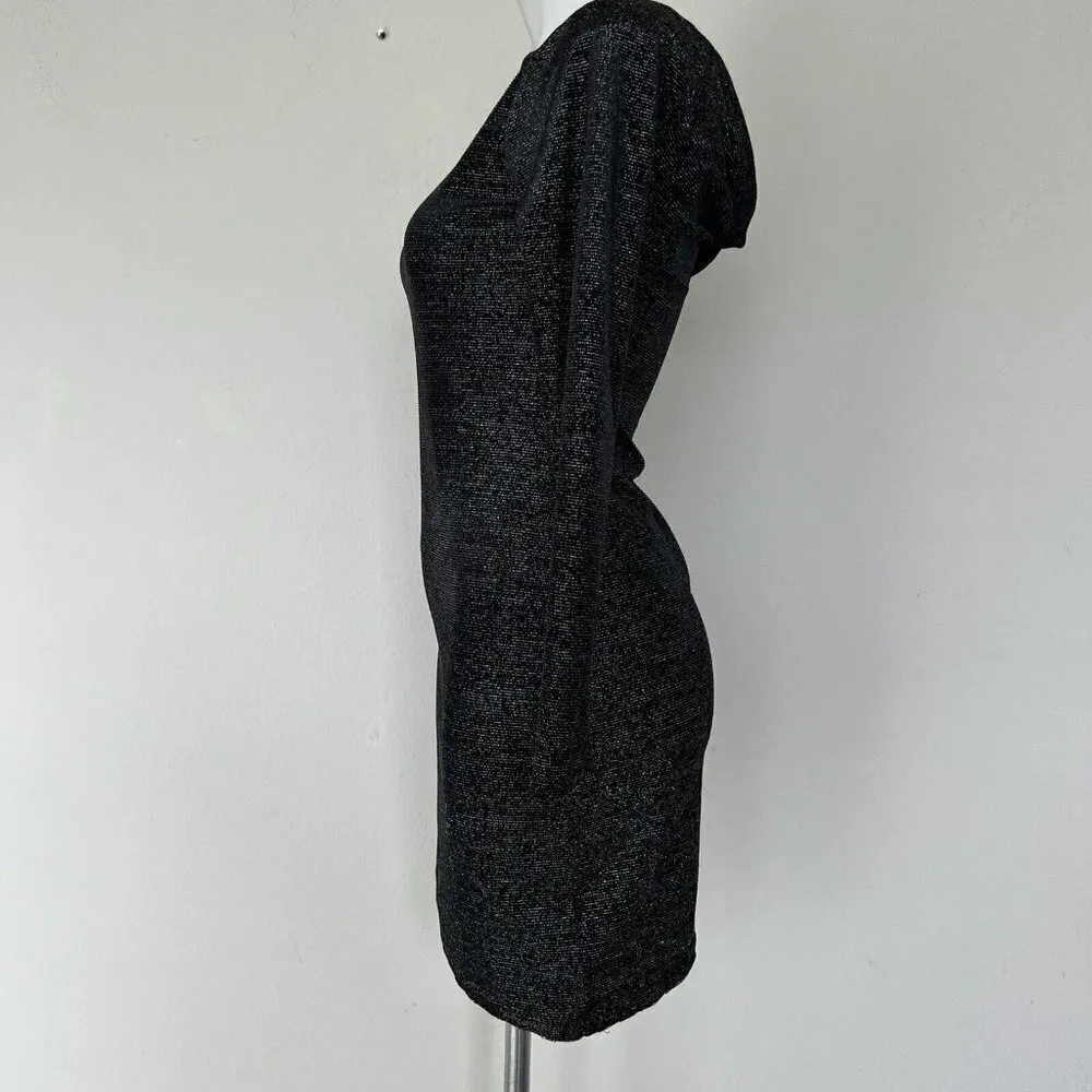 Michael Kors sparkle Cowl Back Dress Black PETITE Size XSP Long Sleeve NEW - Image 10