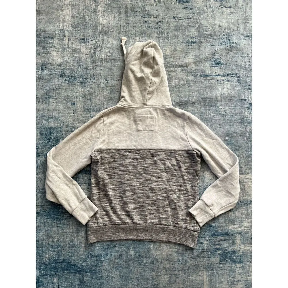 Reflex Color Block Pale Gray Pink Love Hoodie Pullover Sweatshirt Medium - Image 2