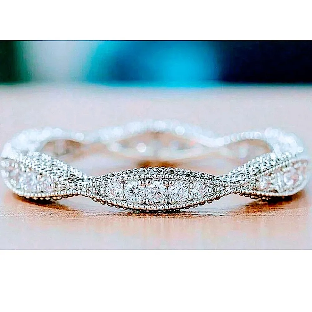 1 Ct Pave 18k‎ Gold Plated Simulated Diamond Eternity Wedding Band Ring, Size 9 - Image 4