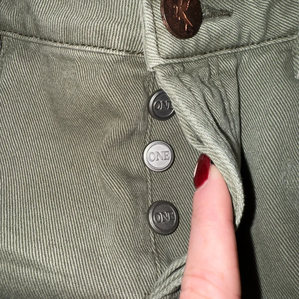 One Teaspoon NWT Women's Size 25 Low Rise Bandit Denim Shorts in Super Khaki - Image 5