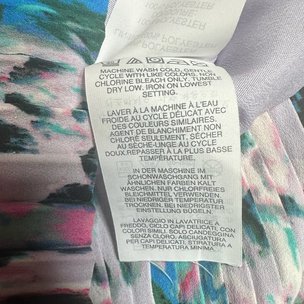 J. Crew Pleated Two Tier Watercolor Mini Skirt Women’s Size 4 - Image 5