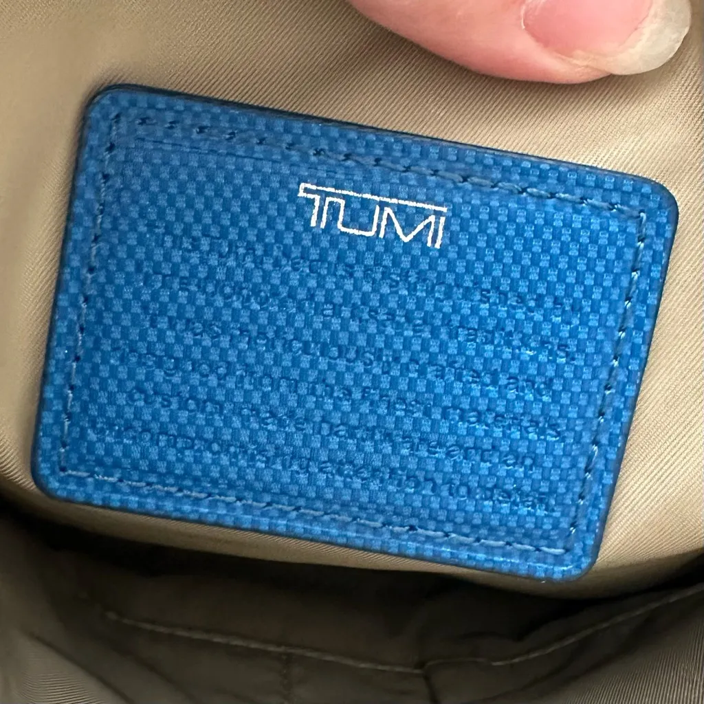 Tumi Prism Royal Blue Leather Tech iPad Mini Tablet Crossbody Bag - Image 11