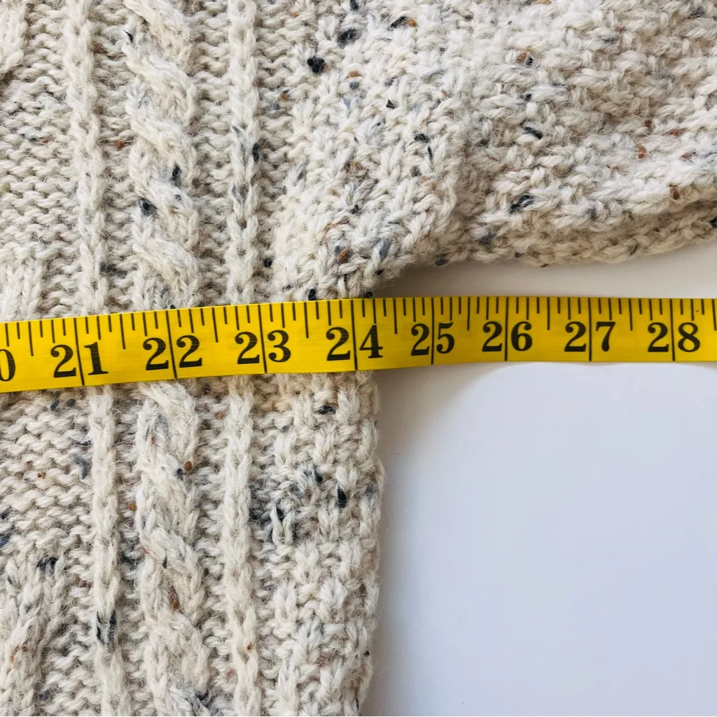 VTG Acorn 100% British Wool Aran Cable Knit Size Large Fisherman Sweater Unisex - Image 5