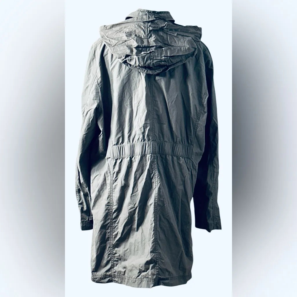Eileen Fisher Y2K trench coat - windbreaker -raincoat with  hidden hood Sz  XL - Image 4