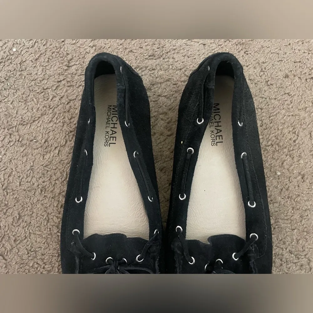 Michael Kors Sutton Mom Moccasin Flat Loafer Black Suede Shoe - Image 3