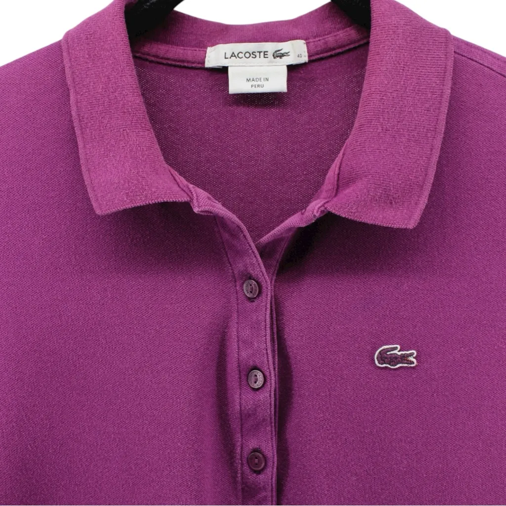 Lacoste Purple Polo Tennis Golf Athletic Comfort Preppy Old Money 40 (M) - Image 3