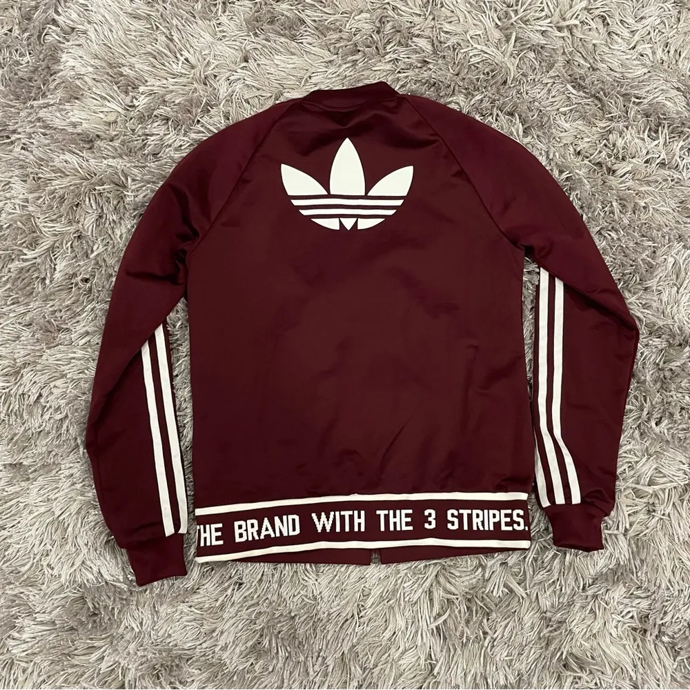 Adidas originals supergirl track jacket XS in maroon/burgundy - Image 5