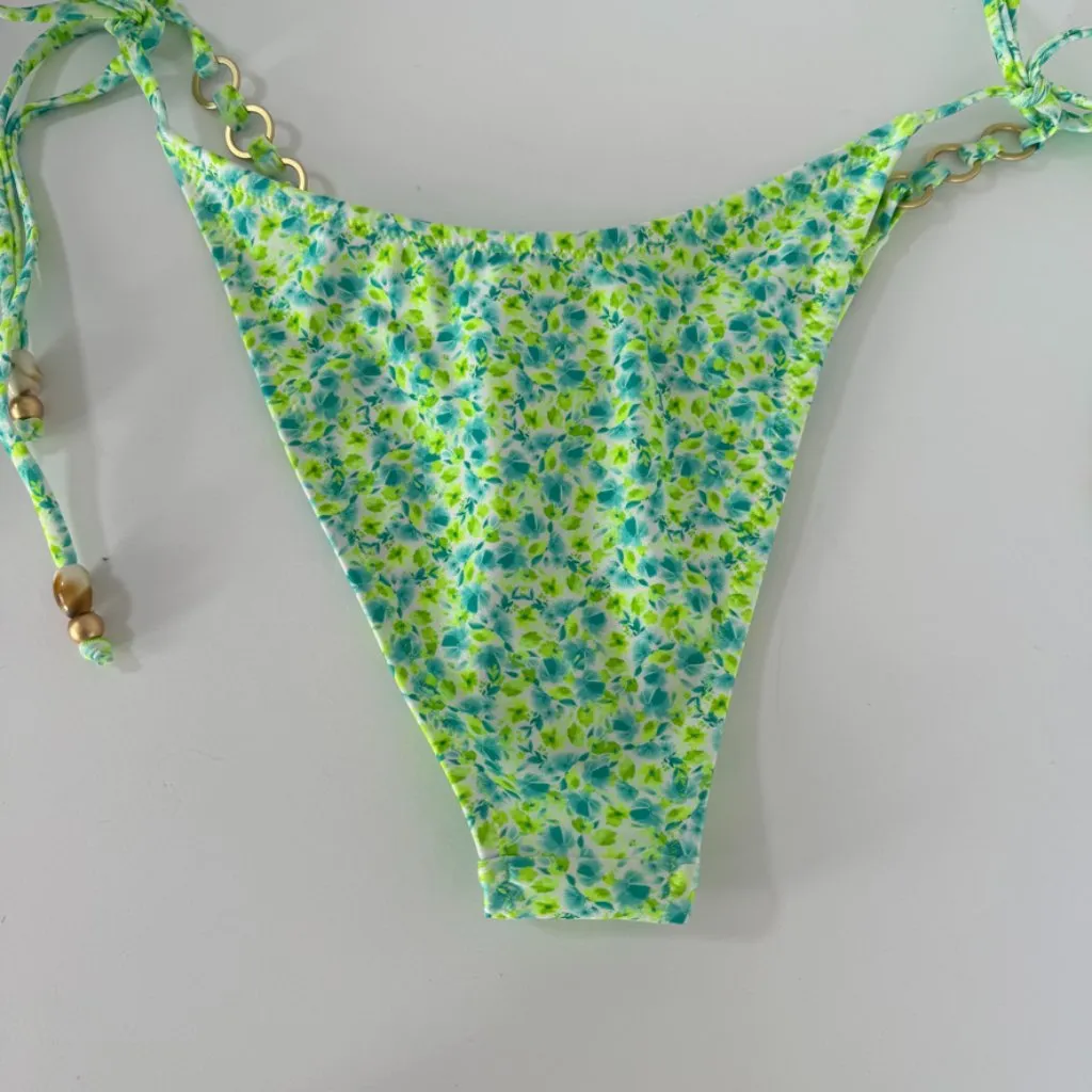 NWOT KULANI KINIS Apple Blossom Trio Ring Cheeky Tie Bikini Bottom - Image 4