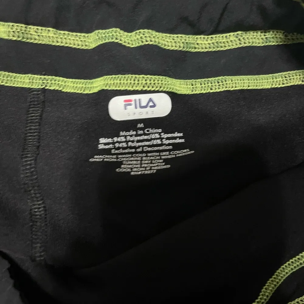 Fila Sport Tennis Skirt black yellow Pull On size medium - Image 4