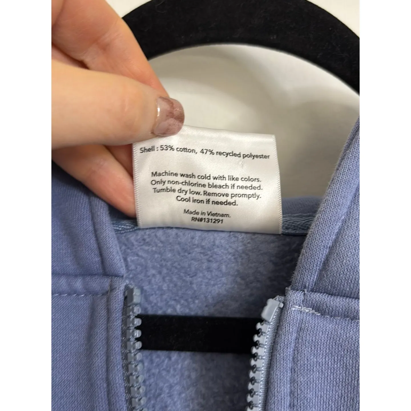 Blogilates PopFlex Hoodie Womens Large Blue Zip Cloud Cropped Oversized Fleece Purple - Image 4