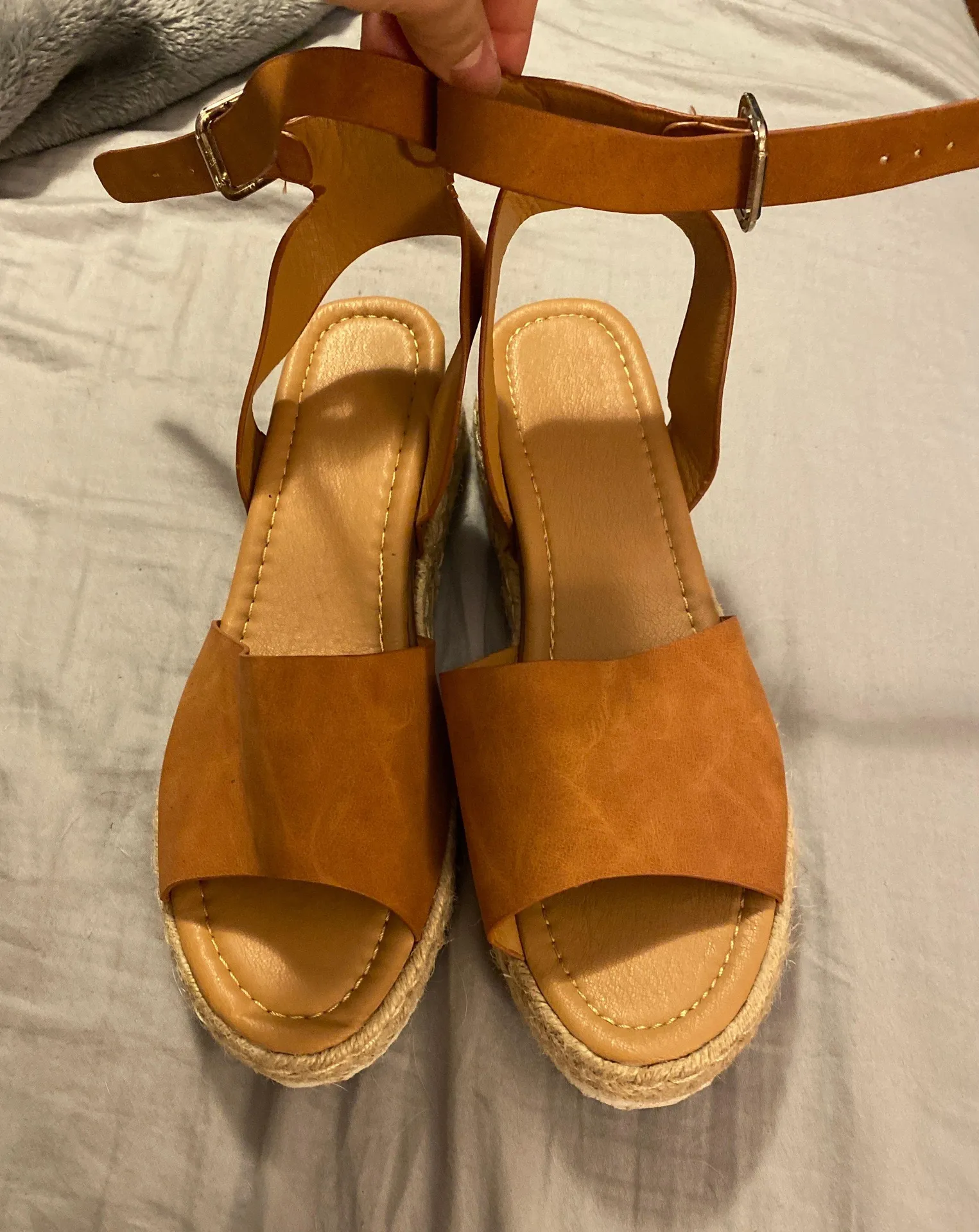 Platform Sandles Tan Size 9 - Image 2