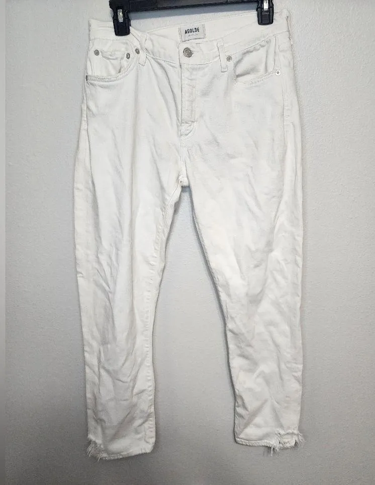 AGOLDE Toni Mid Rise Straight Leg Glowed White Jeans Size 29 - Image 2