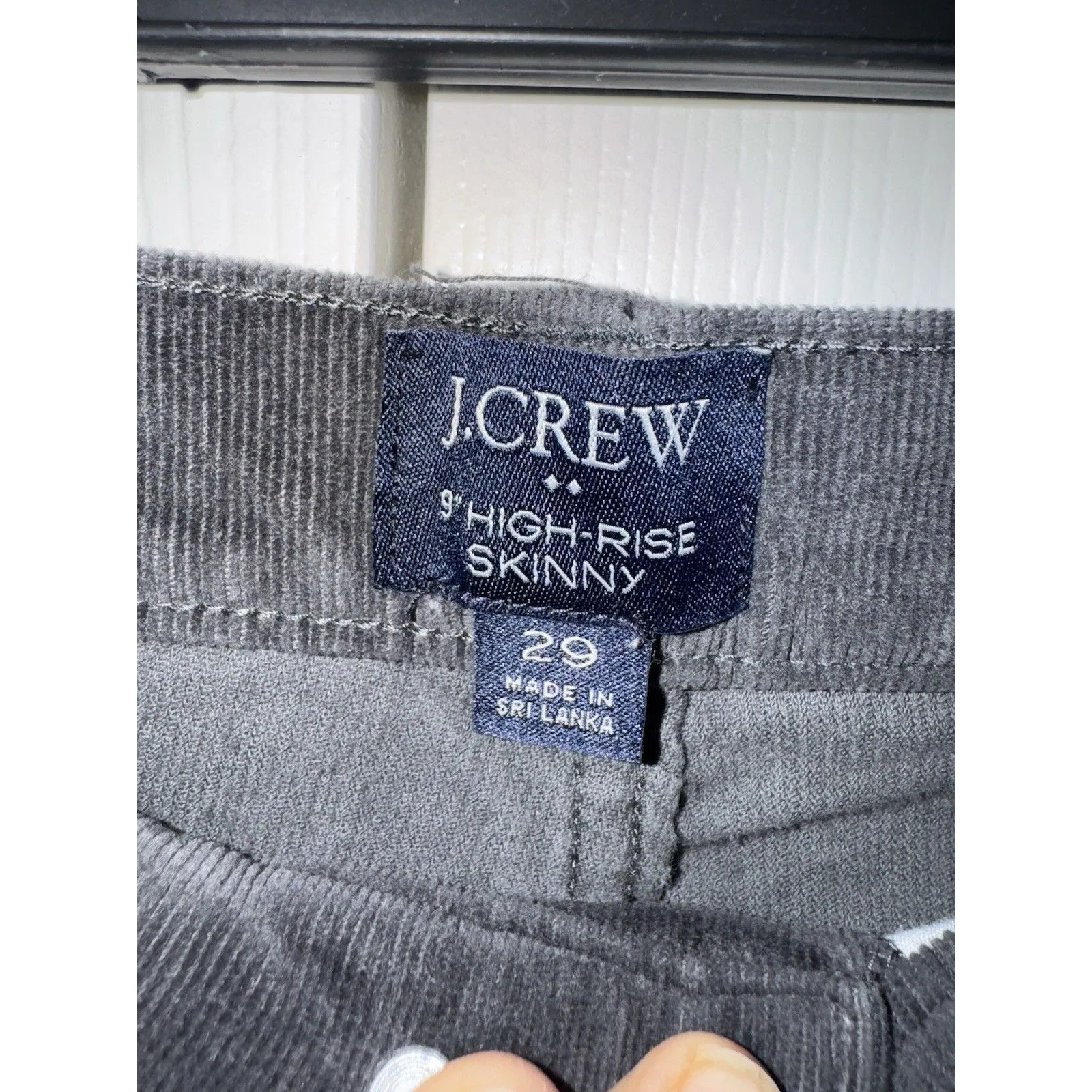 J.Crew Pants Womens Size 29 Black Corduroy 9" High - Image 4