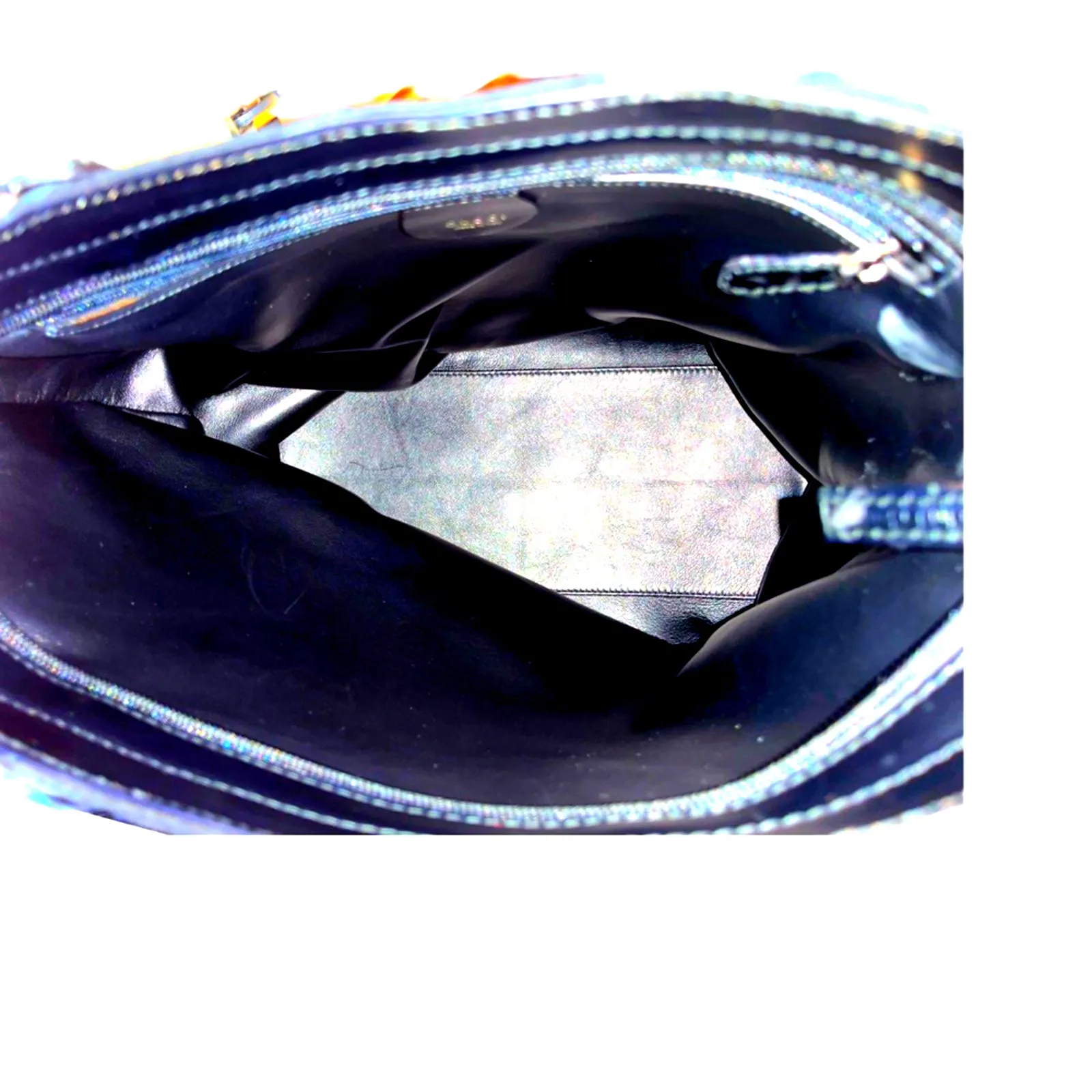 Gucci Tom Ford Vintage Made In Italy Black Suede Tote Bag Rago Bros Restored - Image 6