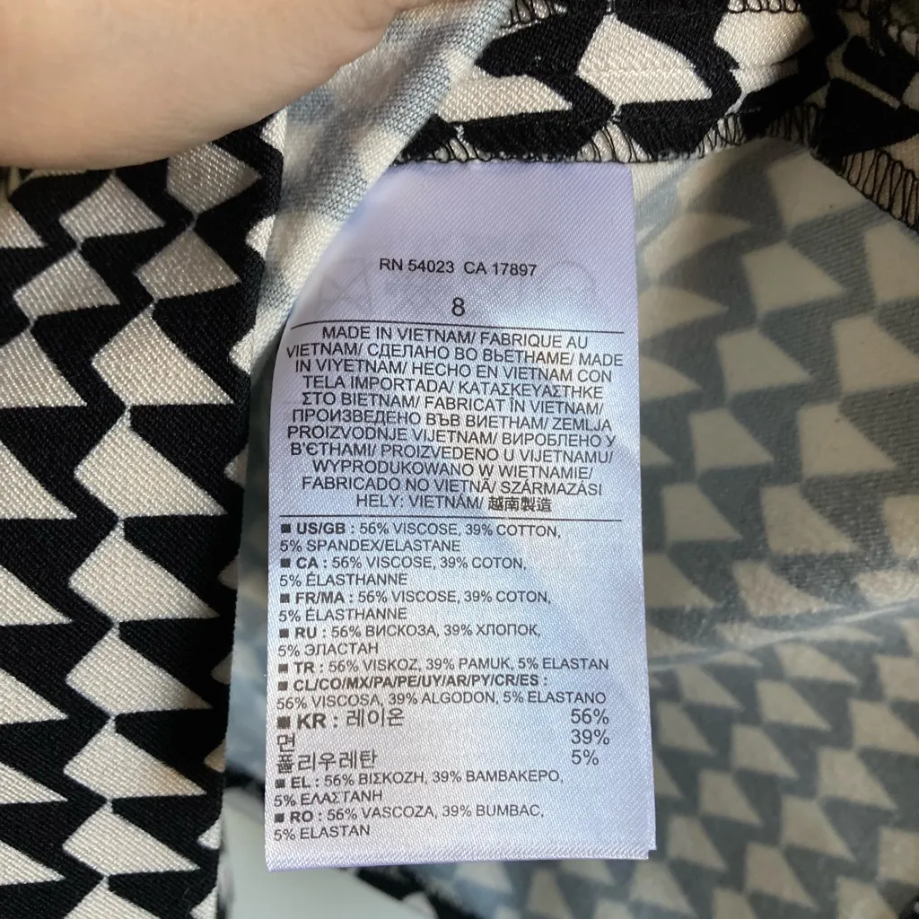 Banana Republic Black & White Houndstooth Pencil Midi Skirt #R - Image 3