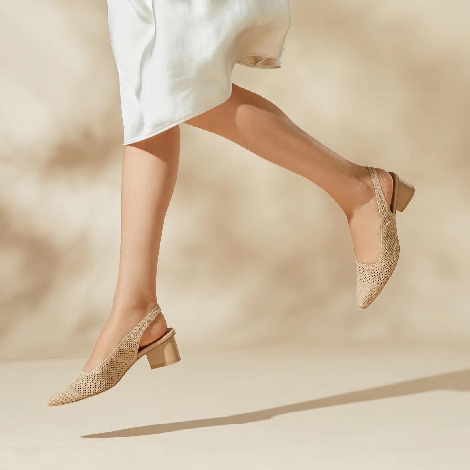 Vivaia Leah Pro Slingback Heel Comfort Old Money Minimalist Almond Sandals 9.5 - Image 9