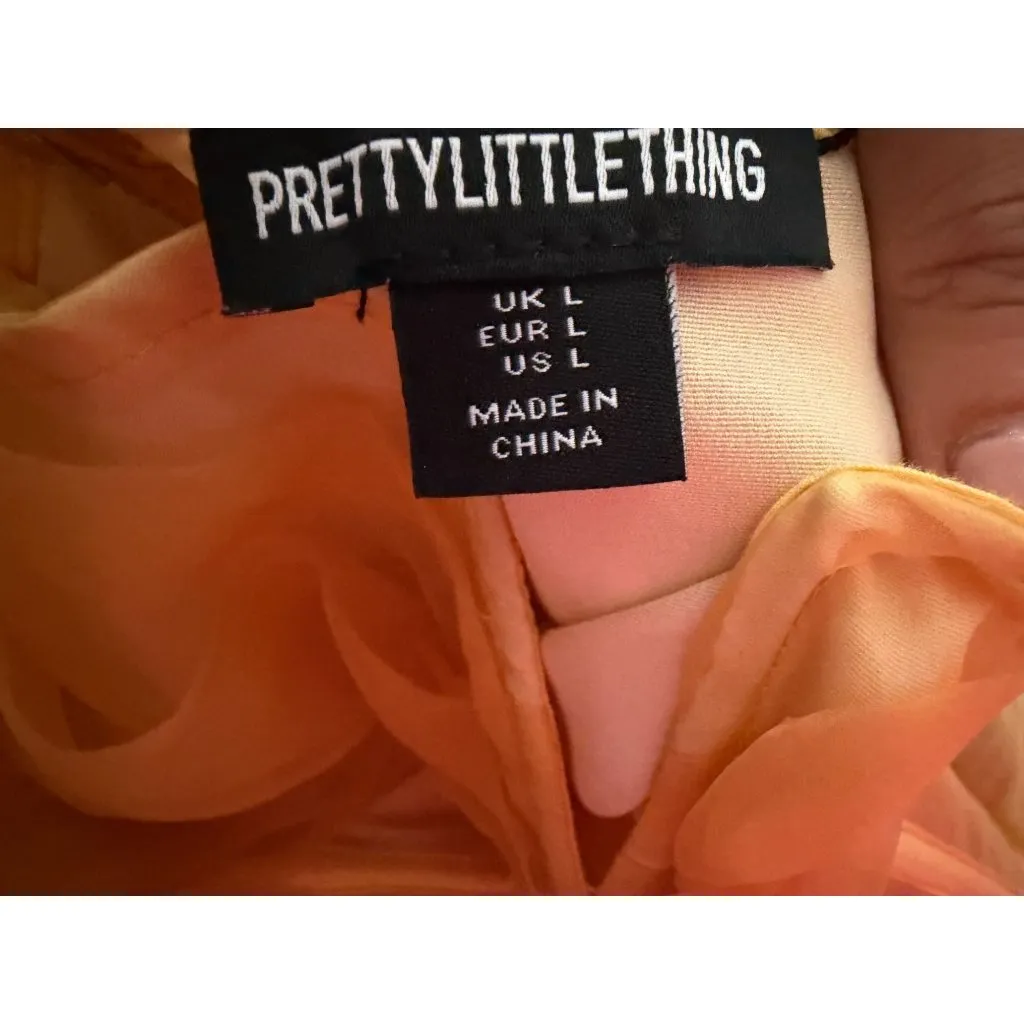 PRETTY LITTLE THING Yellow Corset Tank Top Size Large NEW NWT - Image 2