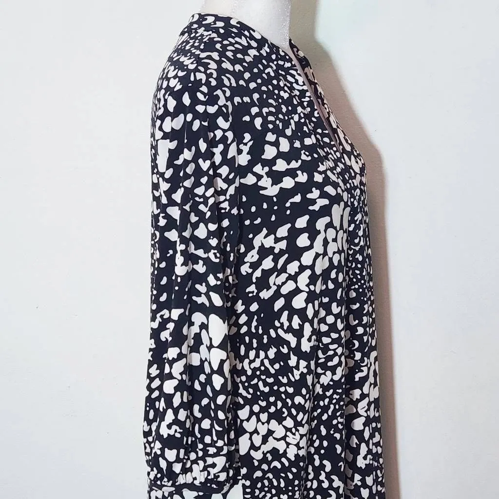 Banana Republic Black and White Mini Dress Size Small Black Print Shift Dress - Image 5