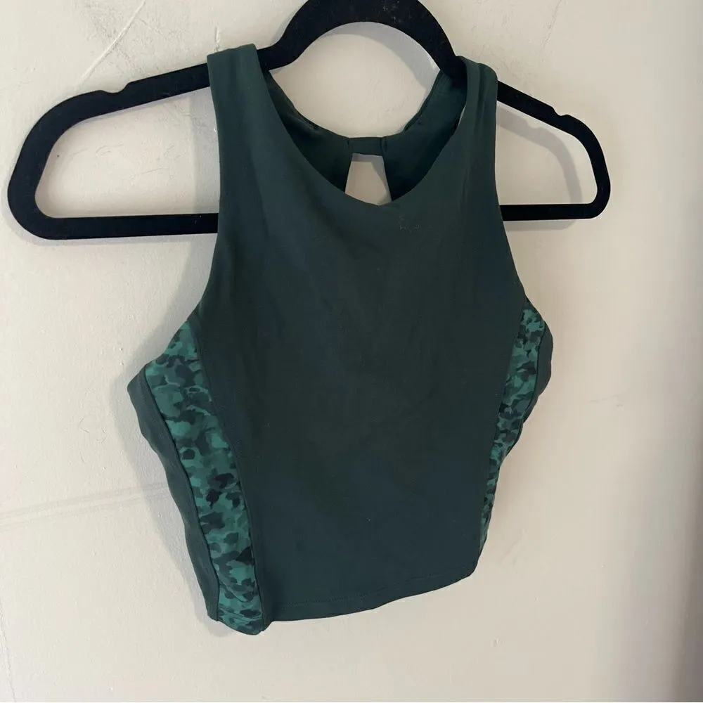 Athleta Green Camo Stripe Crop Tank - Image 2