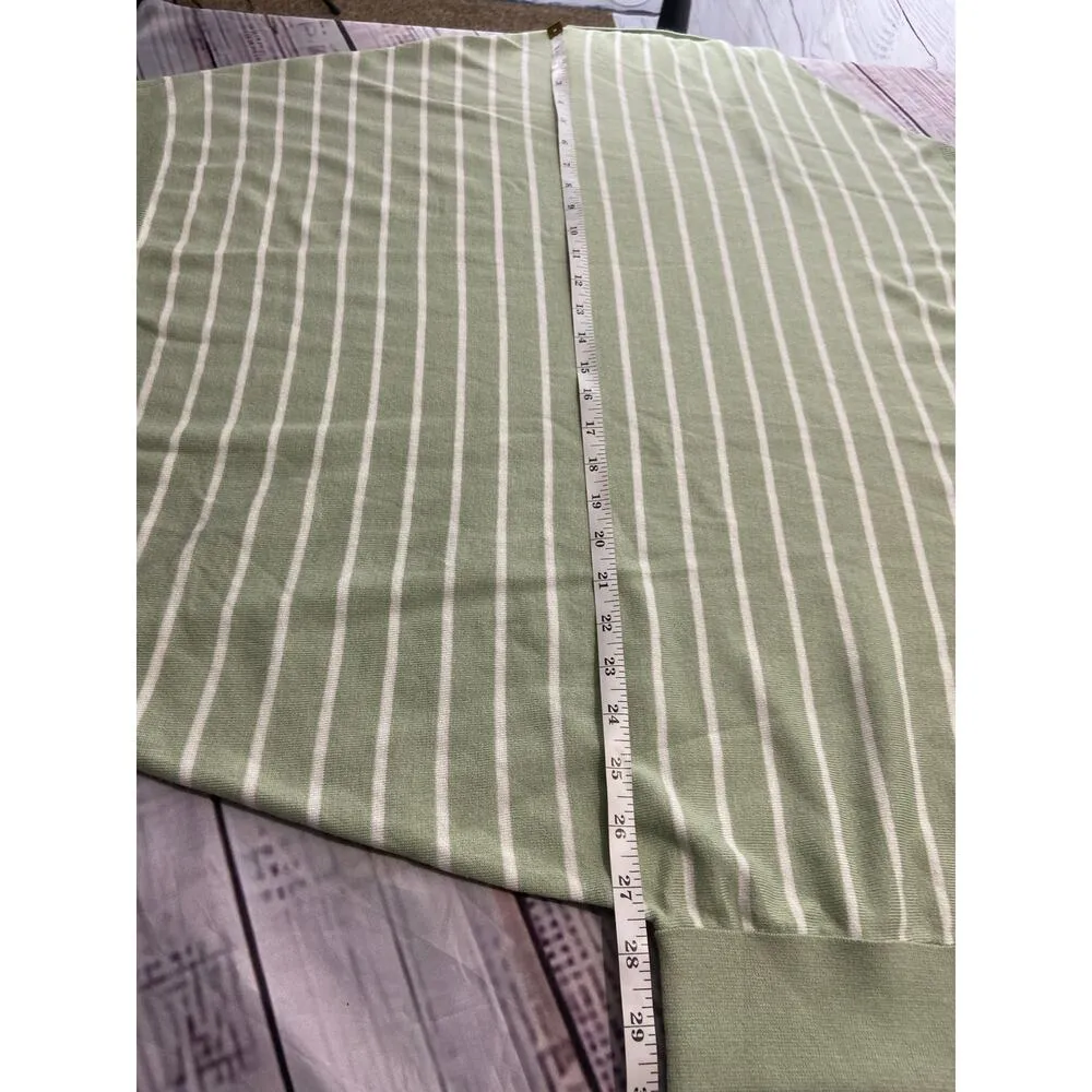 Ott Sweater Womens M/L Striped Dolman Sleeve Green Crew Neck BRAND NEW Size M - Image 9