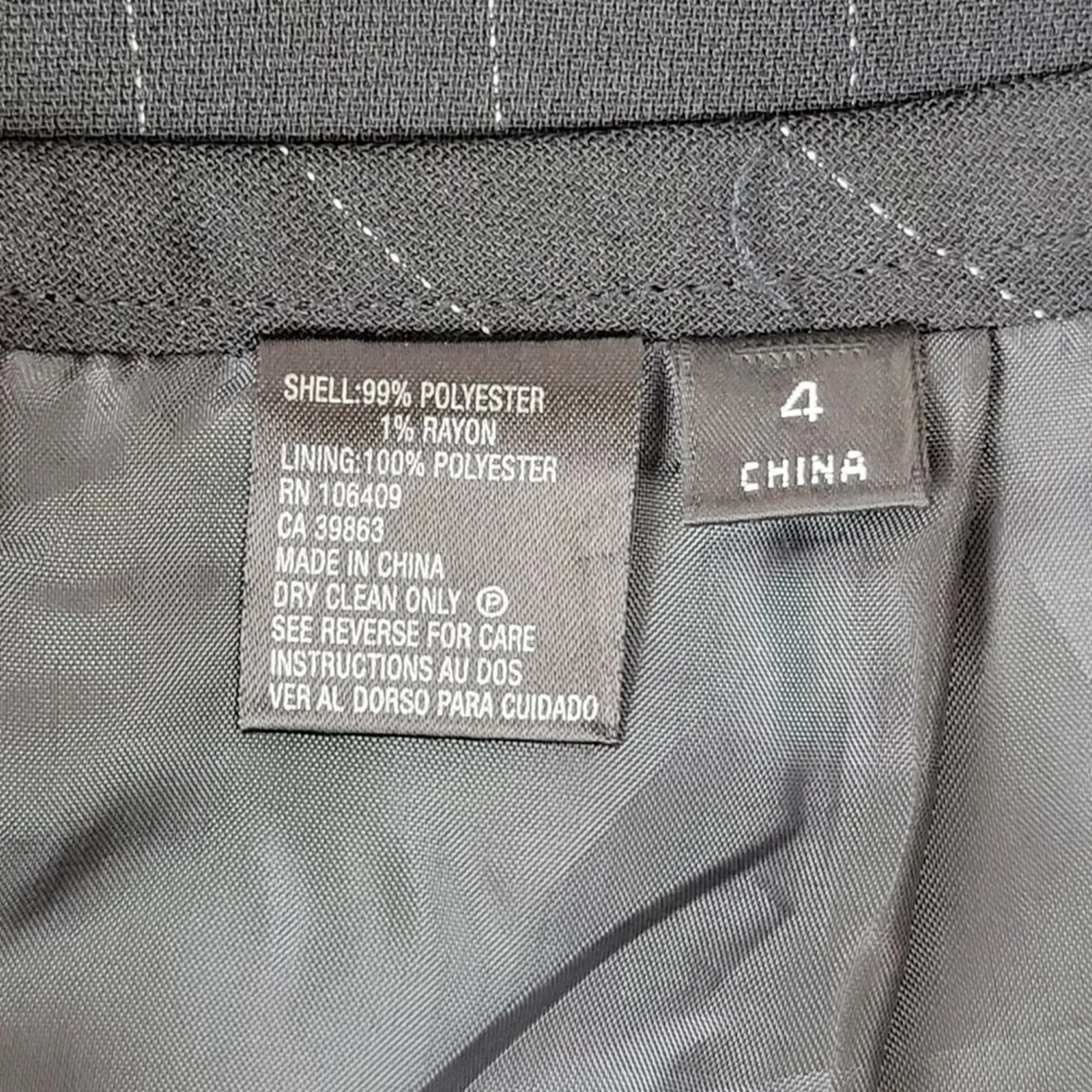 Tahari Arthur Levine Women Black Pinstripe Career‎ Skirt Size 4 - Image 6