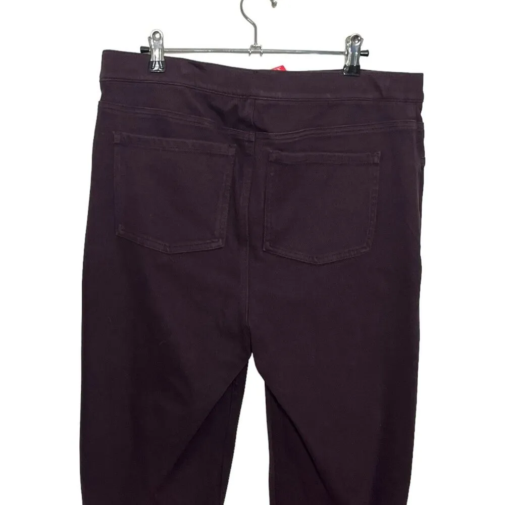 SPANX Jean-ish Ankle Leggings Pull On Jeggings Maroon 20018S Womens Tall Size 1X - Image 4