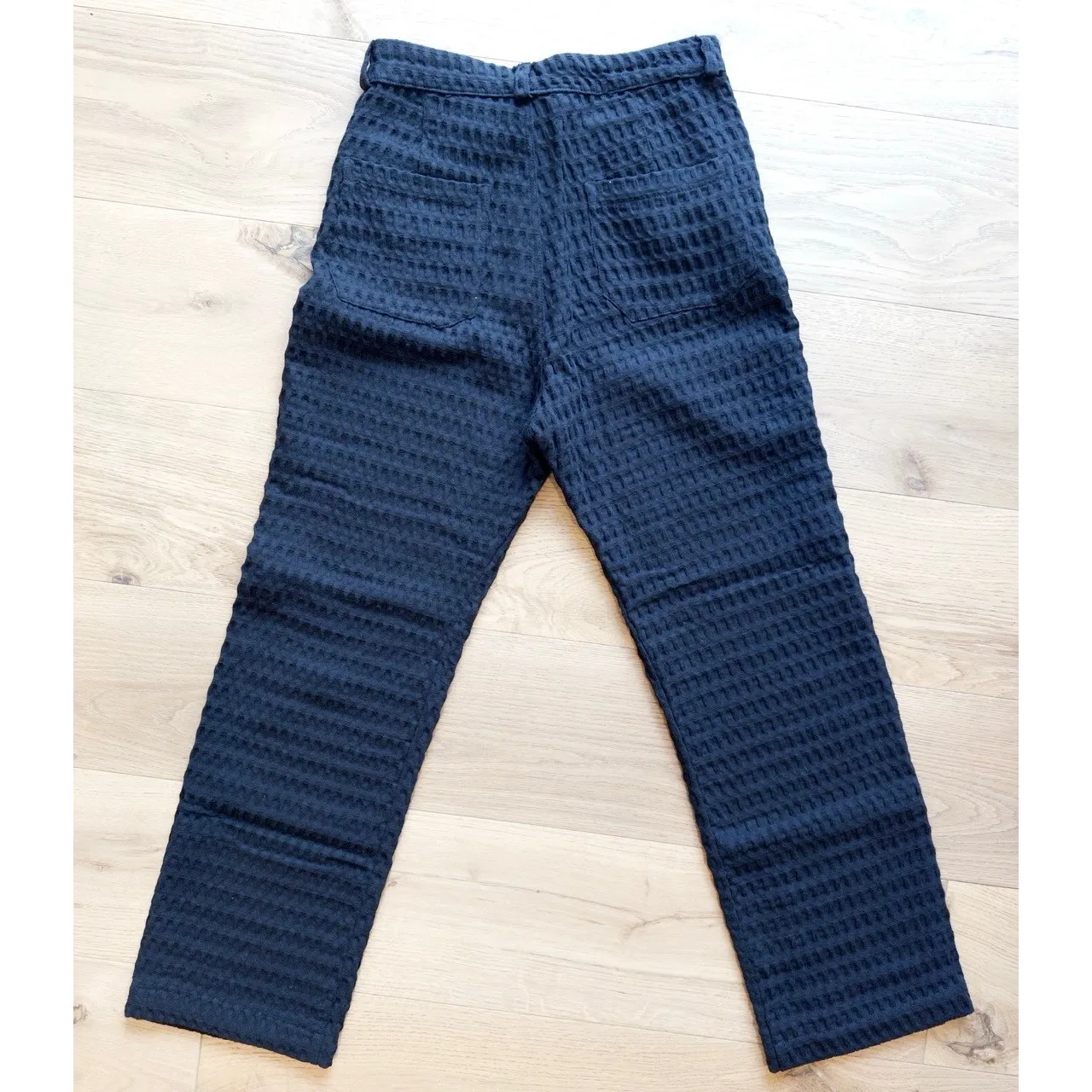 Aniela Parys Effy Waffle Knit High Waisted Trousers Black Size M Size M - Image 3