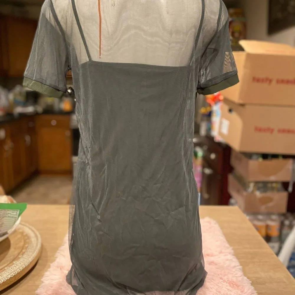 Olive green laced dress - Image 3