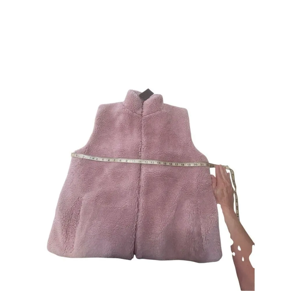 Janice Sherpa Lined Vest Jacket Rose Pink One Size NWT - Image 6