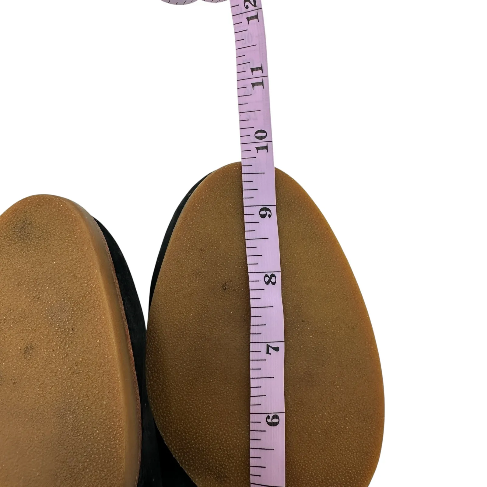 All Black Mules‎ Heel Collapsible Back Slip On Suede Leather Black Blue Sample Size 7 - Image 16