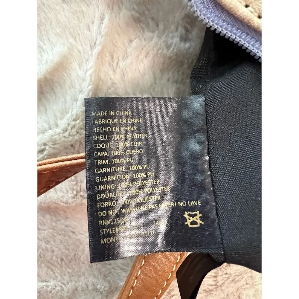 Stone Mountain Women's Leather Crossbody Bag Beige & Lavender - Image 14