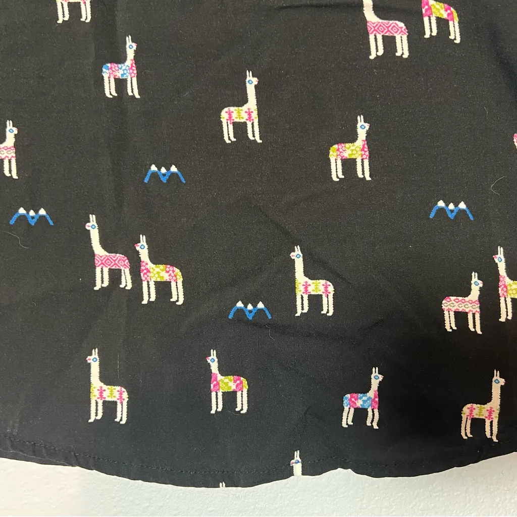 Anthropologie Maeve V-Neck Blouse Llama Alpaca Black Size 8 Long Sleeve - Image 6