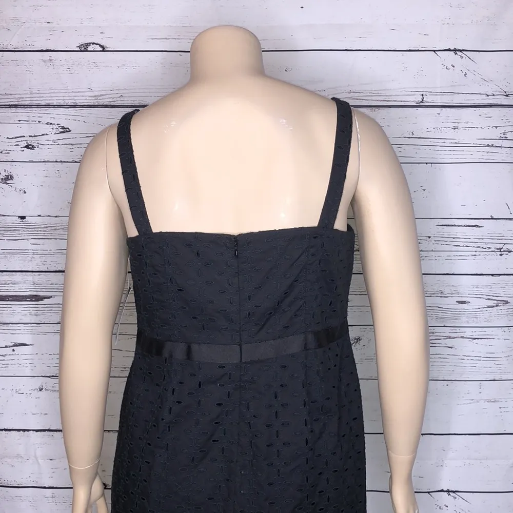 INC International Concepts NWT Size 14W Black Ribbon Bow Cotton Eyelet Dress - Image 6