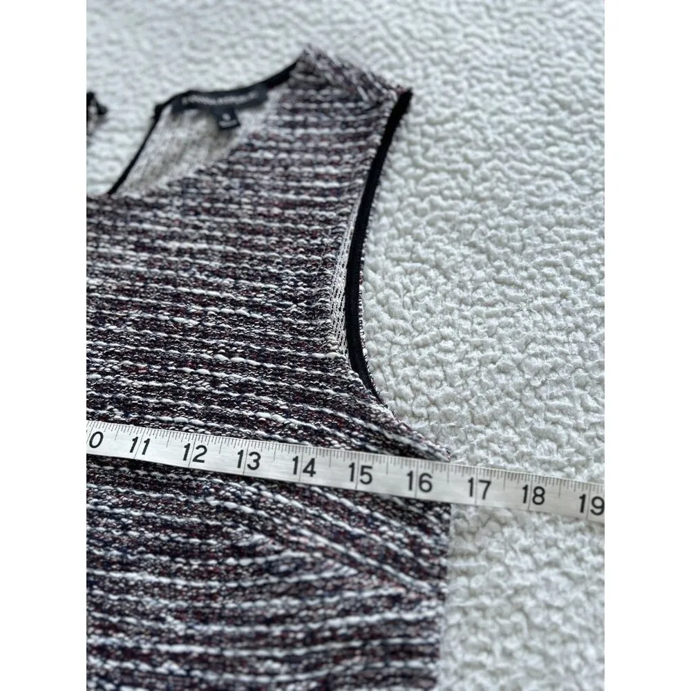 Banana Republic Women's Tweed Round Neck Sleeveless Tank Top Burgundy Multi Sz S - Image 8