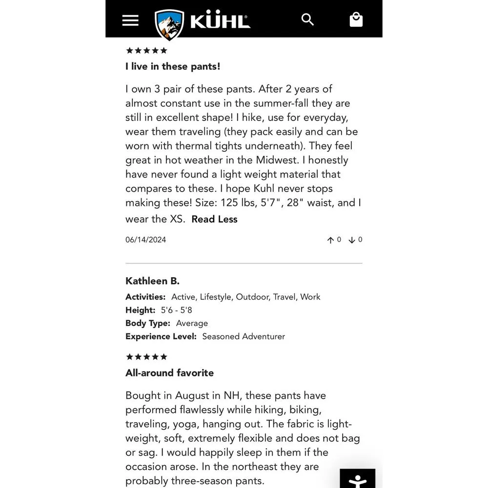 Kuhl Vantage Lightweight Stretch Activewear Outdoor Hiking Travel Pants Womens S - Image 16