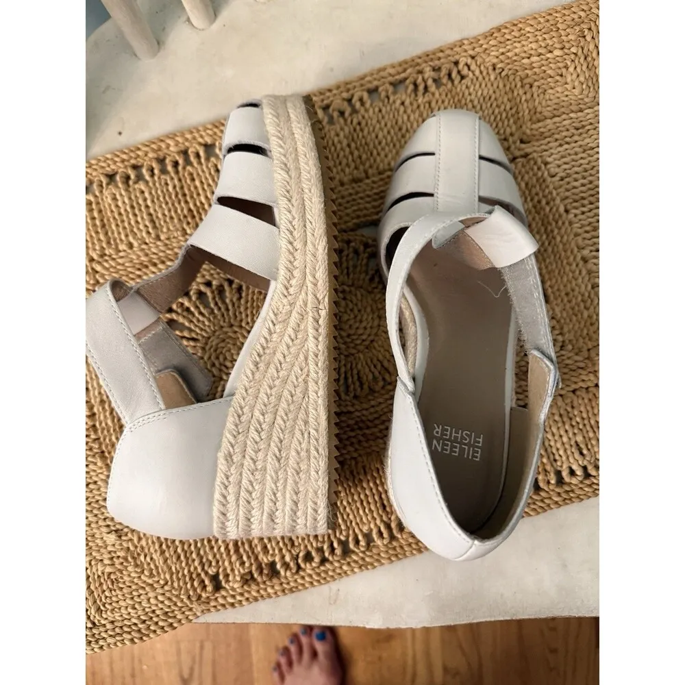 NEW Eileen Fisher Tilly Jute Wedge Fisherman Sandal Espadrille Size 6 - Image 4