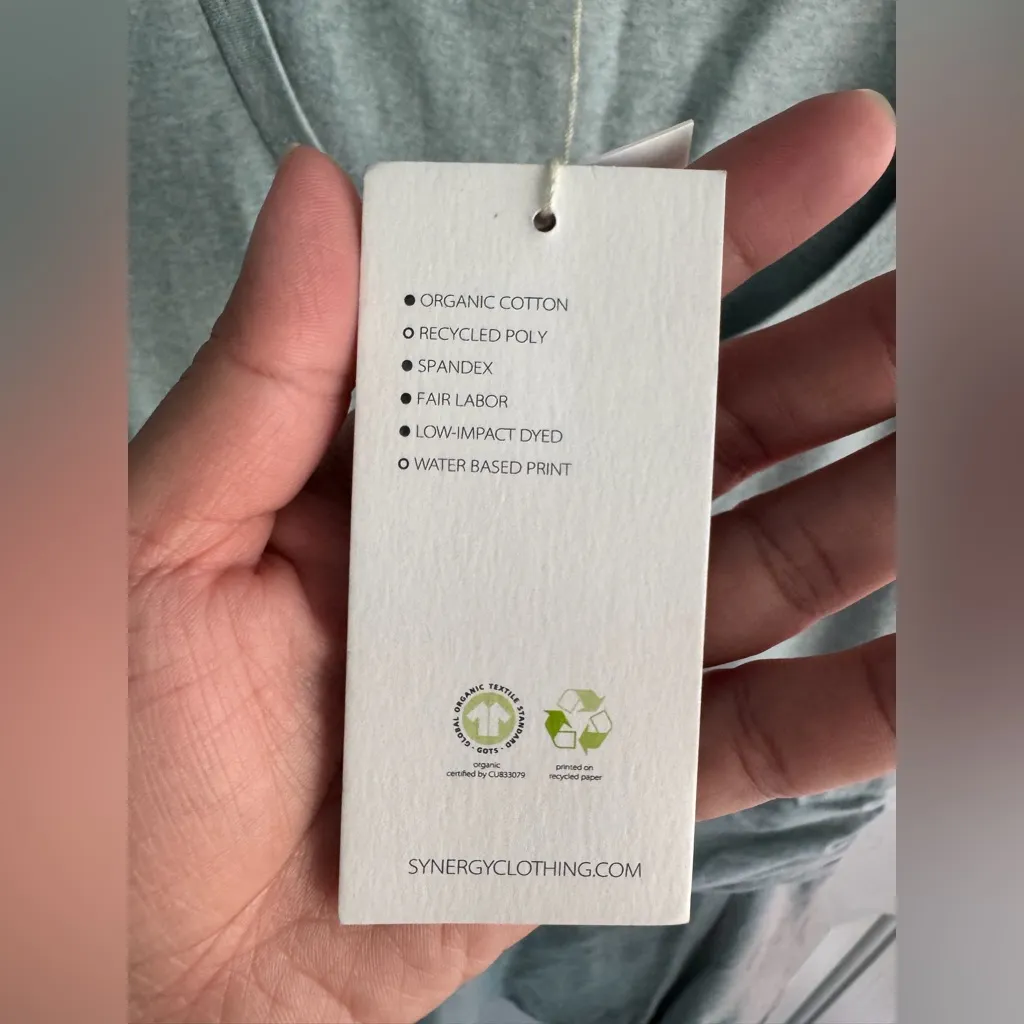 Synergy Organic Clothing Meredith Dress Kyanite Green Gray – Size S – NWT - Image 13