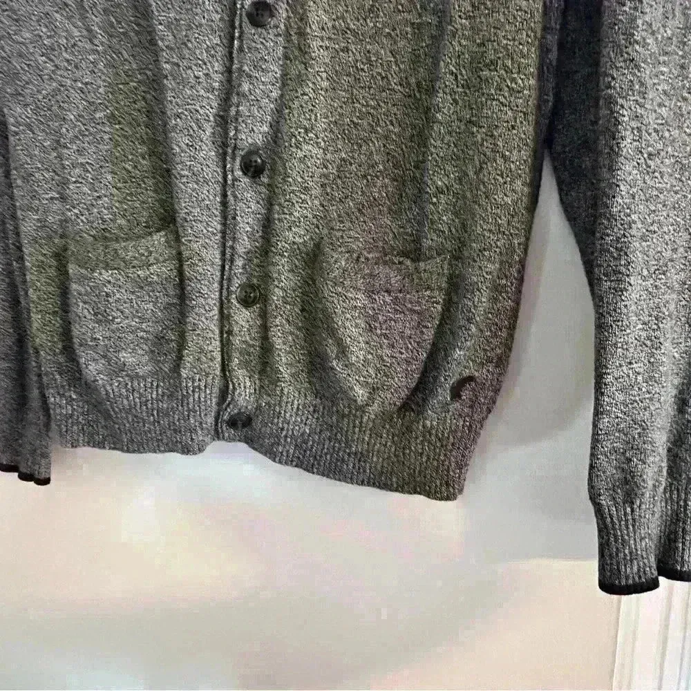 American Eagle. Athletic fit. Preppy cardigan. Heather gray and black. Sz:S - Image 5