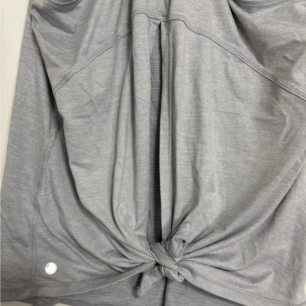 Yogalicious Workout Tank Top Womens M Gray Split Tie Back - Image 4