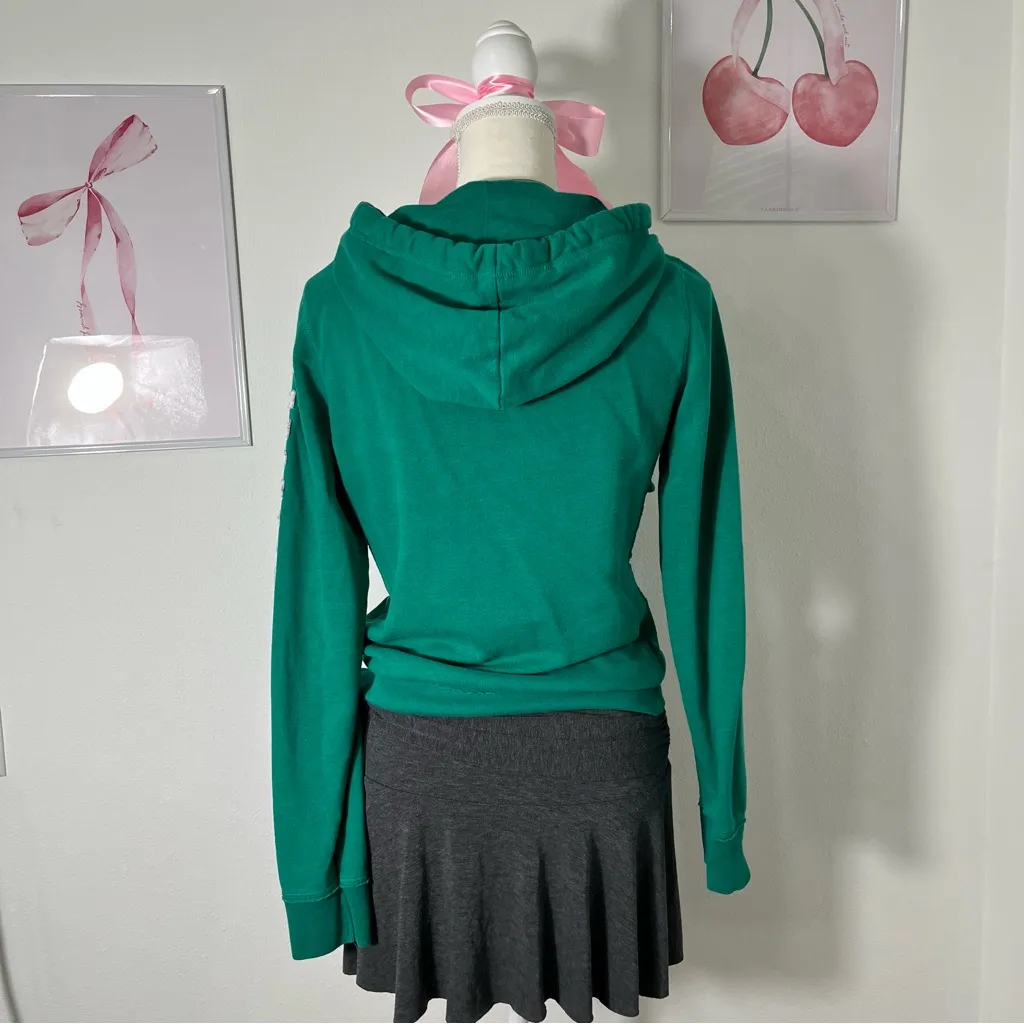 Aeropostale Vintage Y2K Green White‎ Sweatshirt Hoodie Womens Medium - Image 4