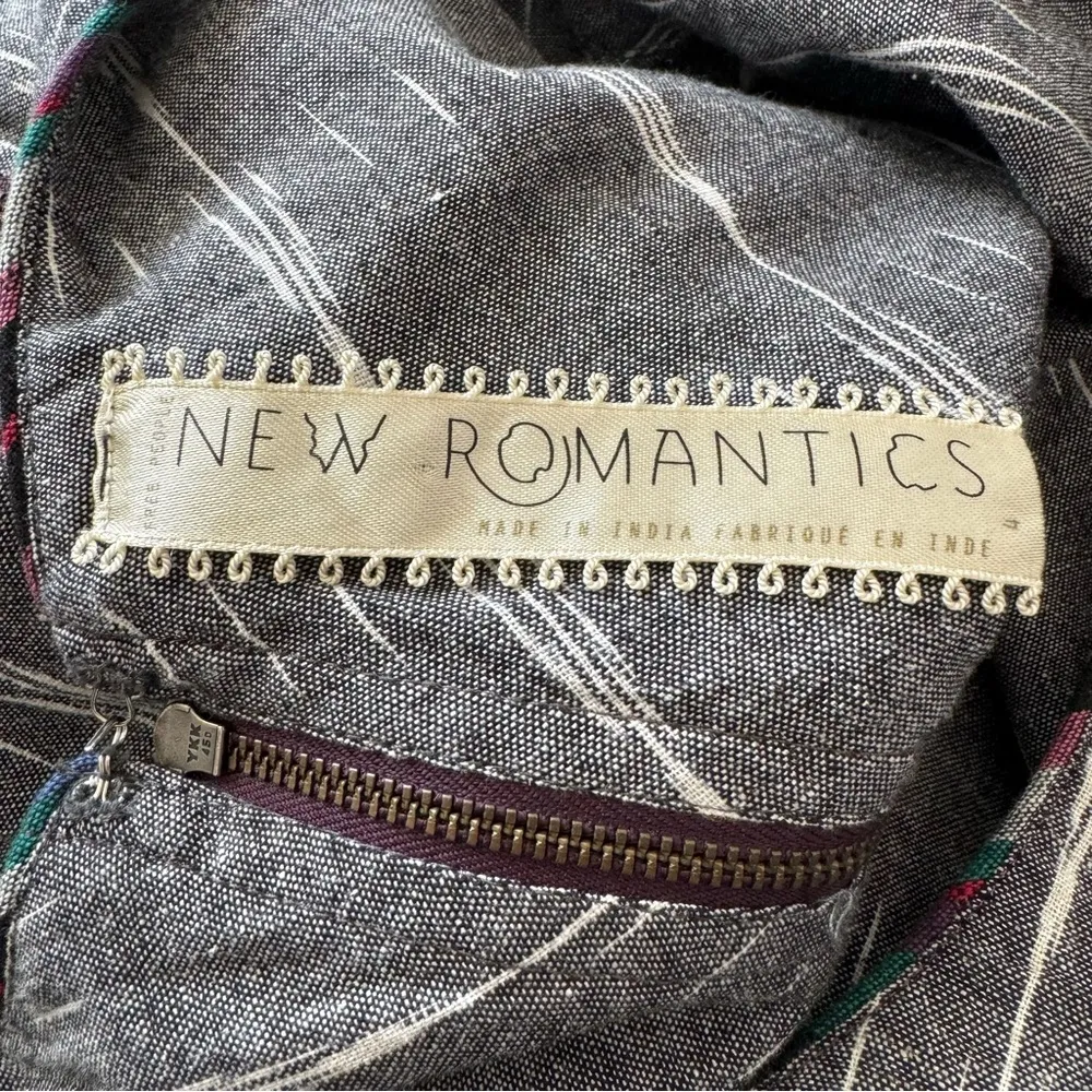 Free People New Romantics Weather Vane  Gray Tribal Ikat Print Mini Dress Size 4 - Image 12