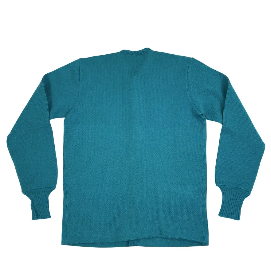 ALBION KNIT Vintage 69's Virgin Wool Cardigan L/XL Patchwork Cozy Retro Made USA - Image 3