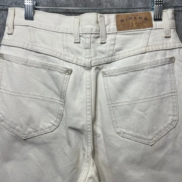 Riders‎ by Lee Vintage 90s Mom Jeans 8P High Waist Tapered Leg Denim Pants Cream - Image 8
