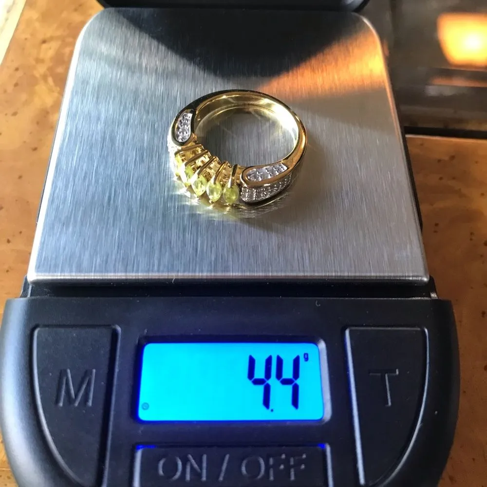 Natural Sava Sphene Sterling Silver 18k Gold Vermeil Ring Size 7 - Image 9