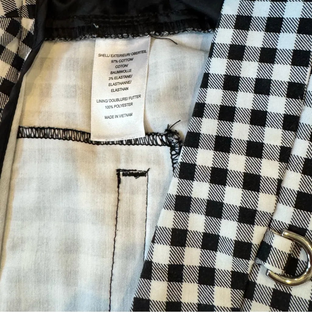 Adrianna Papell Gingham Ankle Pants – Black/White, Pockets Size 6 - Image 7