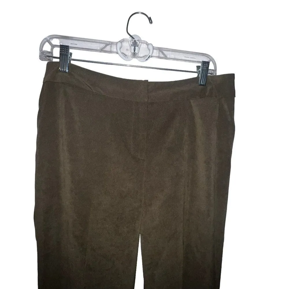 J. McLaughlin Women's Brown Faux Suede Straight‎ Leg Dress Pants Slacks Size 10 - Image 2