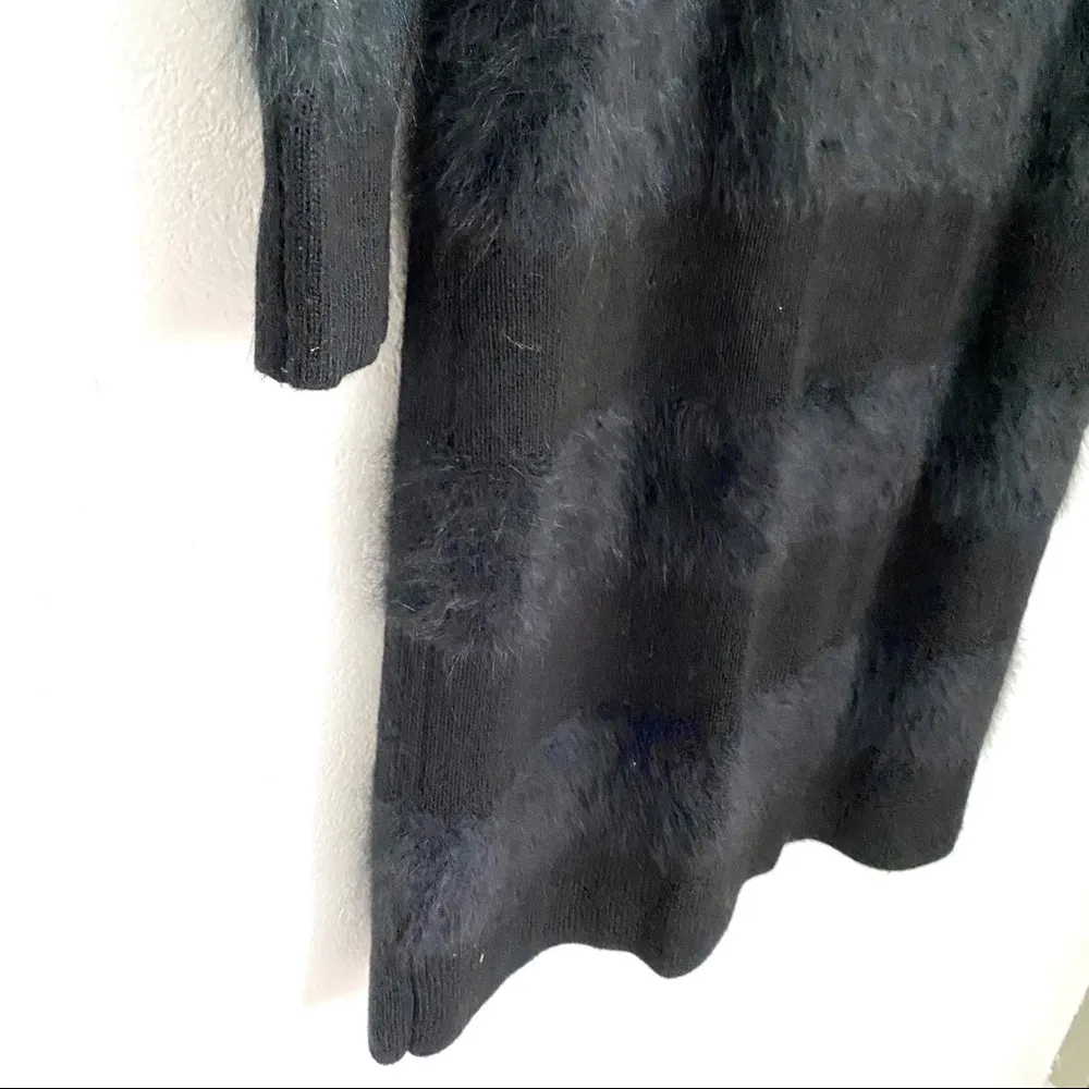 Jaeger Crew Neck Fuzzy Stripe Sweater Dress Size Medium - Image 7