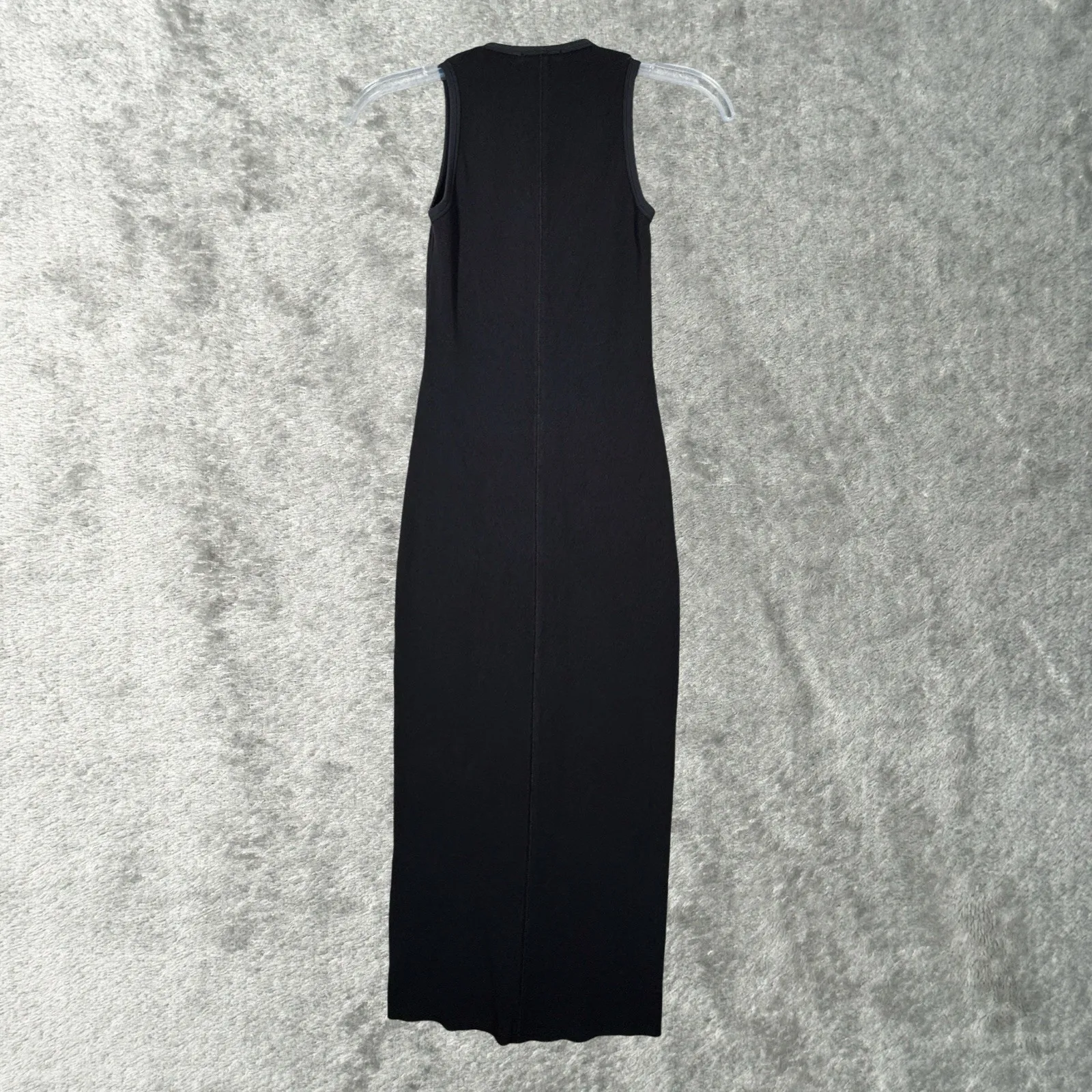 James Perse  Dress Womens Small Black Midi Dress Casual Grunge Neutral Minimalist - Image 3