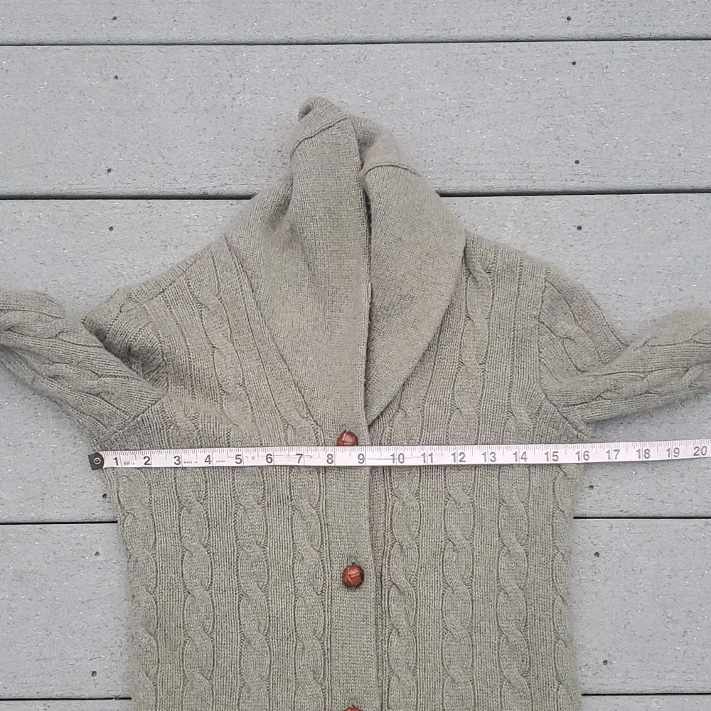 Rugby Ralph Lauren Wool and Cashmere Blend Cowl Neck Cardigan Sweater Green Size XS - Image 12